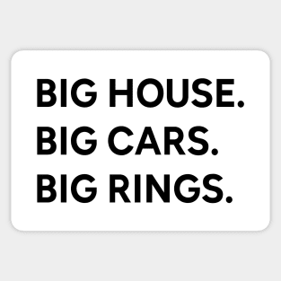 Big house. Big cars. Big rings. For a light background Sticker